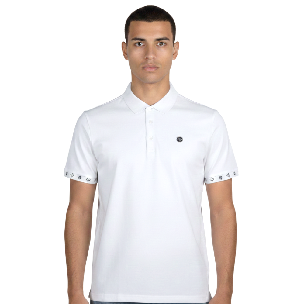 White Louis Vuitton Navy Blue Premium Quality Polo T-shirt