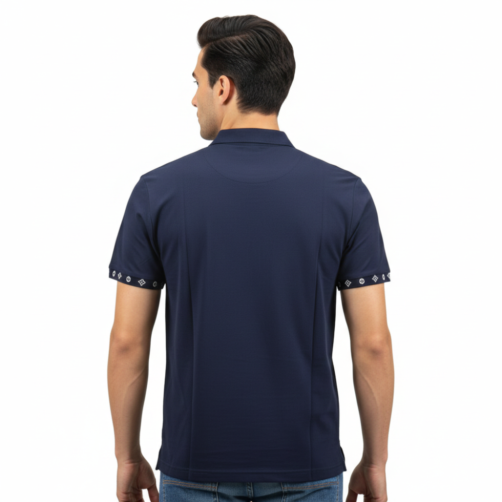 Louis Vuitton Navy Blue Premium Quality Polo T-shirt-2
