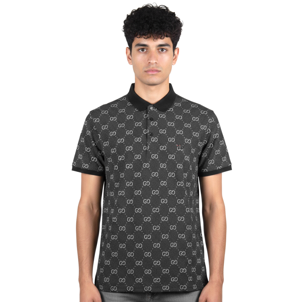 Black Gucci White Premium Quality Polo Tees