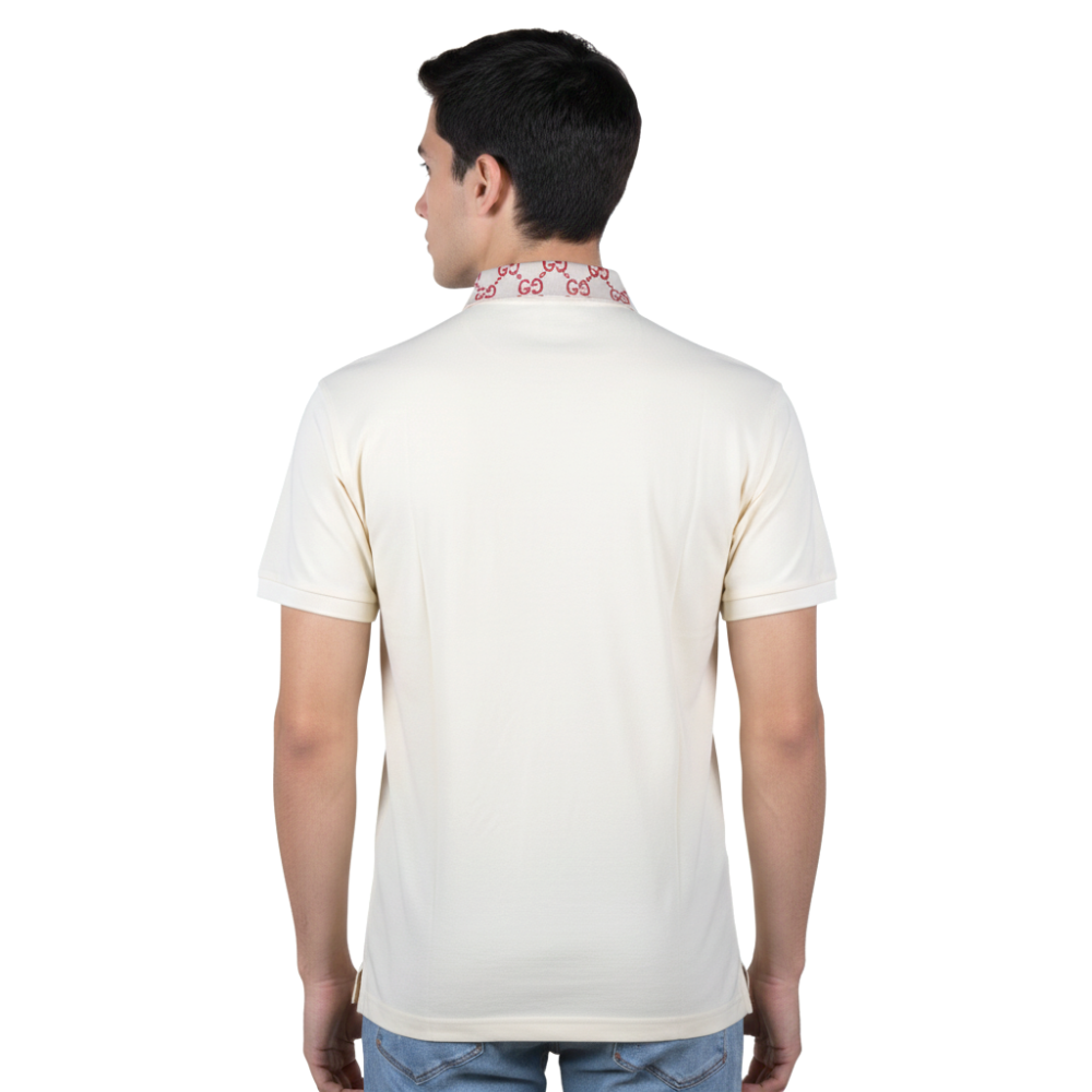 Gucci Embroidered White Premium Polo T-shirt-2