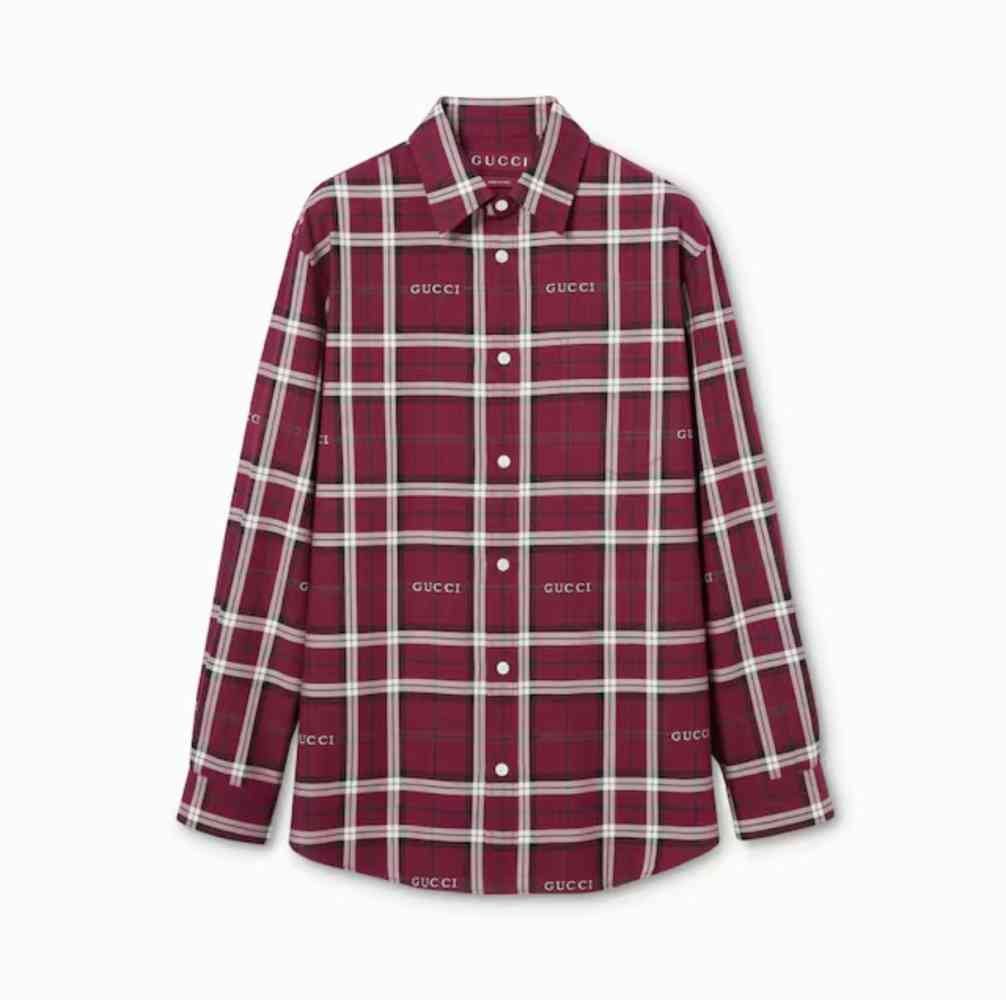 Wine Gucci Green Premium Quality Cotton Shirt