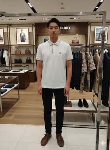 White Burberry Grey Premium Quality T-shirt
