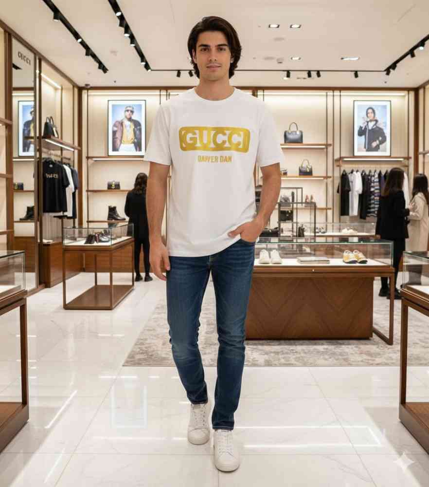 Gucci White Premium Quality T-shirt-1