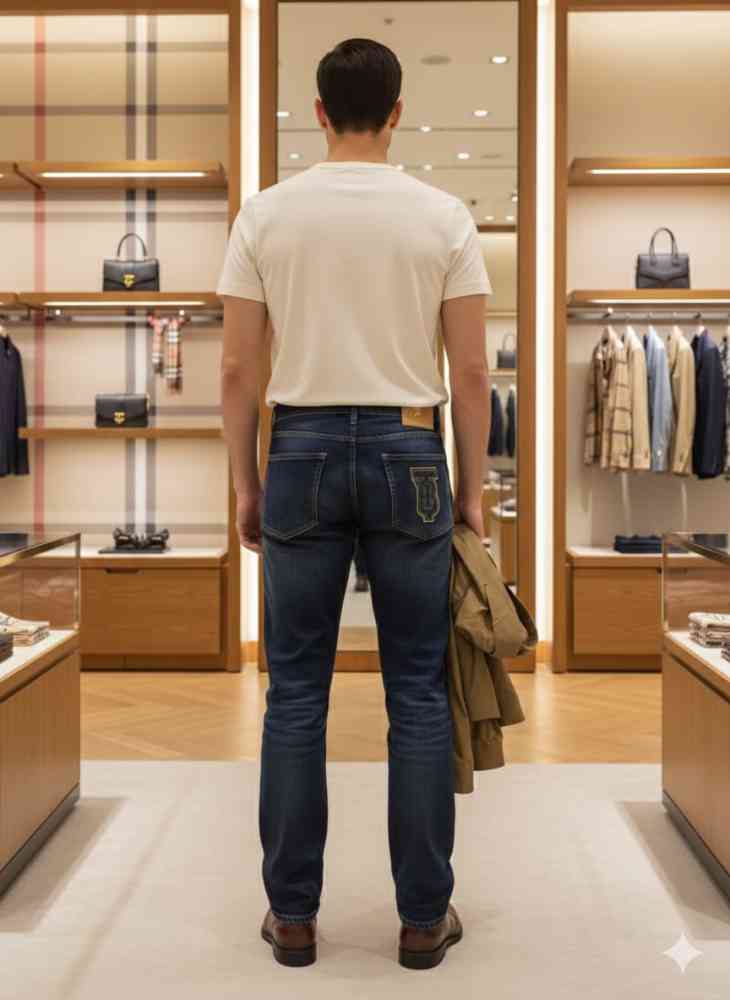 Burberry Dark Blue Premium Denim Jeans-thumb-4