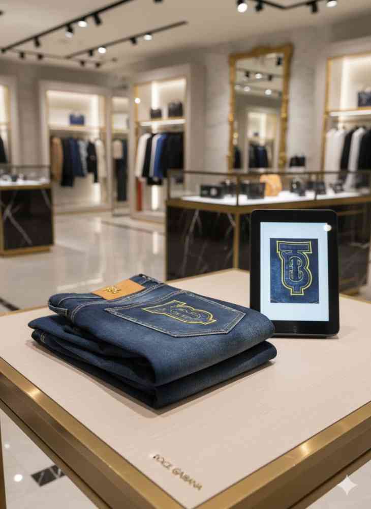 Burberry Dark Blue Premium Denim Jeans-thumb-2