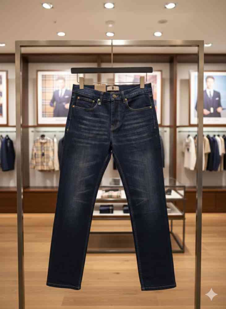 Dark Blue Burberry Light Blue Premium Denim Jeans