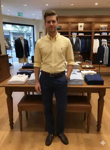 Yellow Ralph Lauren Green Premium Quality Cotton Shirt