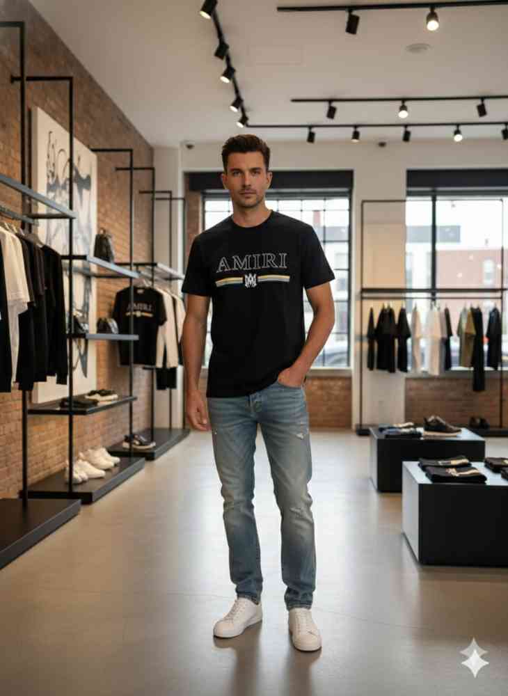Amiri Black Premium Quality T-shirt-thumb-0