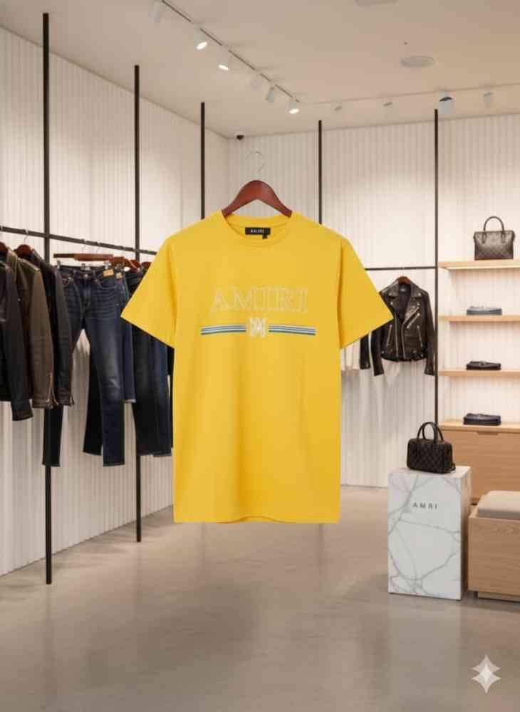 Amiri Yellow Premium Quality T-shirt-thumb-2