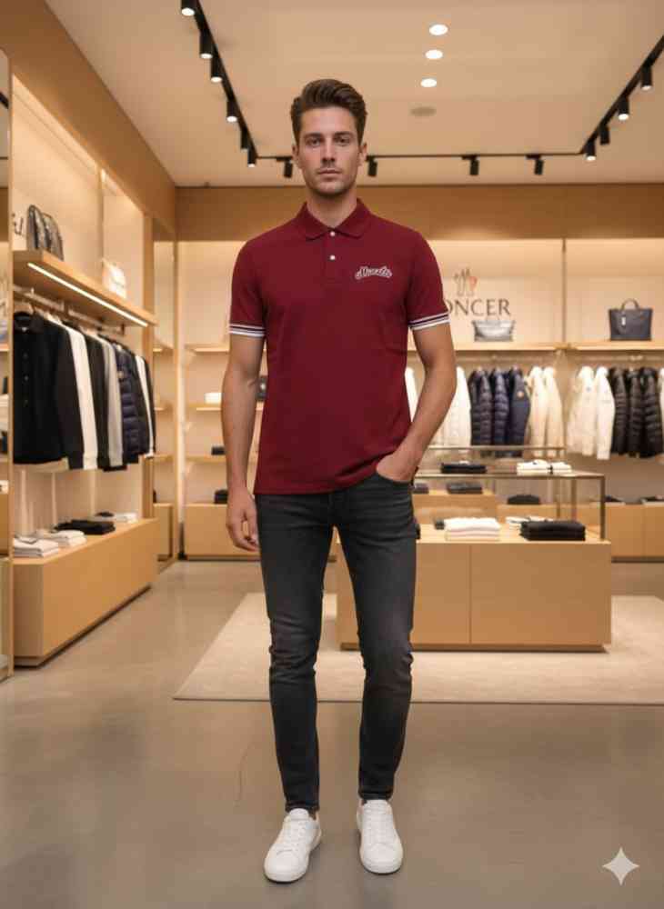 Wine Moncler White Premium Quality T-shirt
