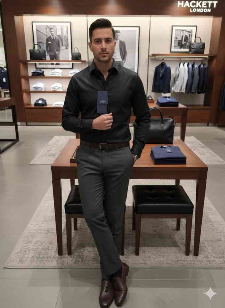 Hackett Black Premium Quality Shirt-thumb-0