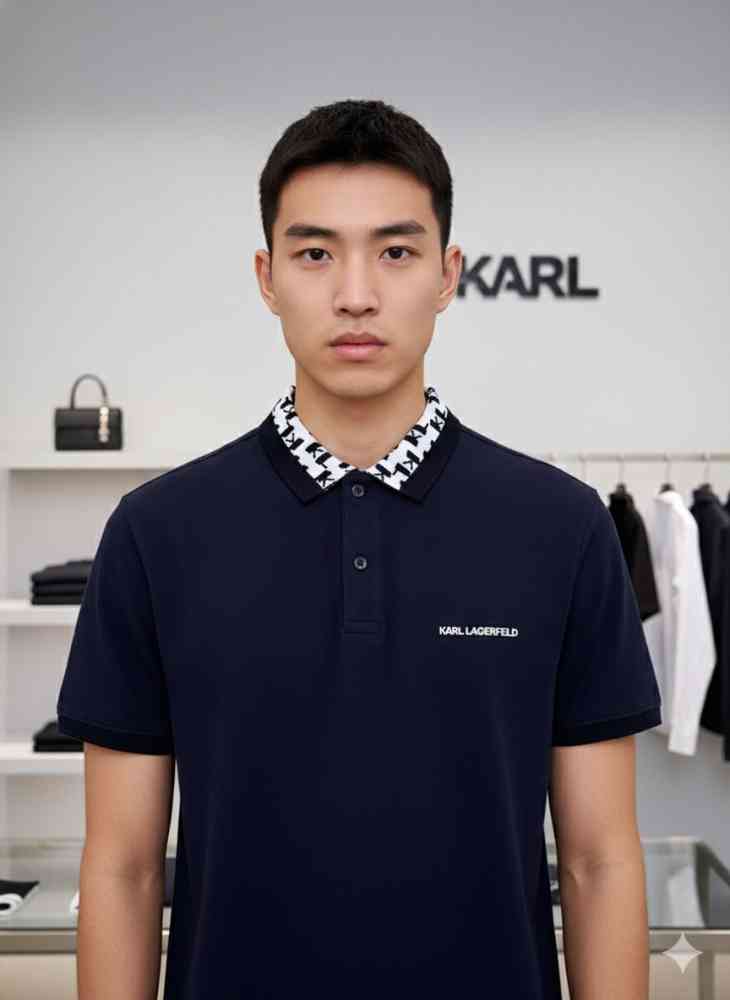 Karl Lagerfeld Blue Premium Quality T-shirt-2
