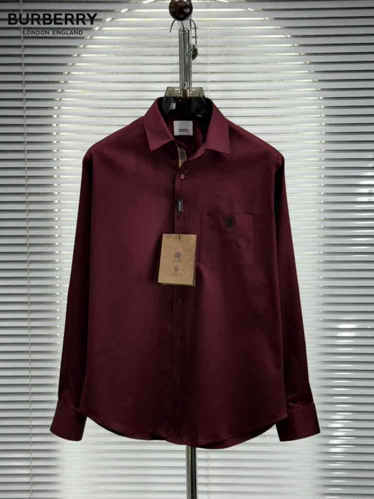 Wine Burberry Blue Premium Quality Shirt
