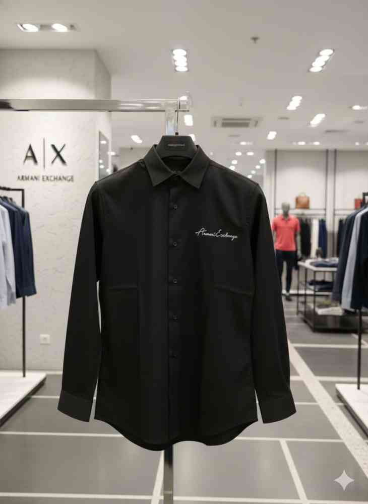 Armani Exchange Black Premium Quality Cotton Shirt-2