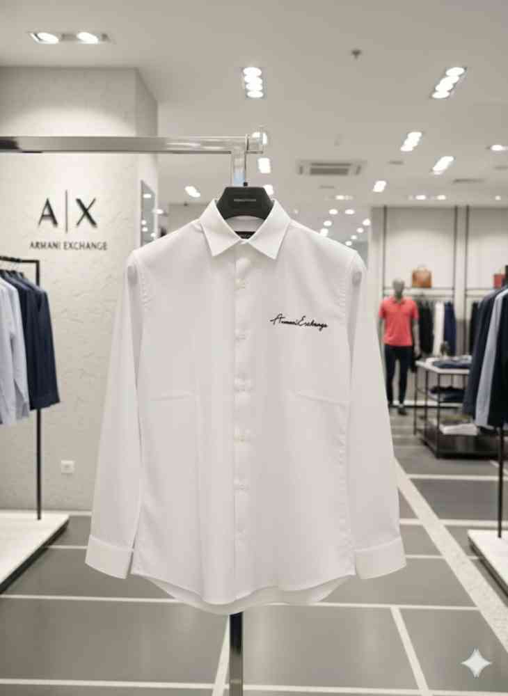 Armani Exchange White Premium Quality Cotton Shirt-3