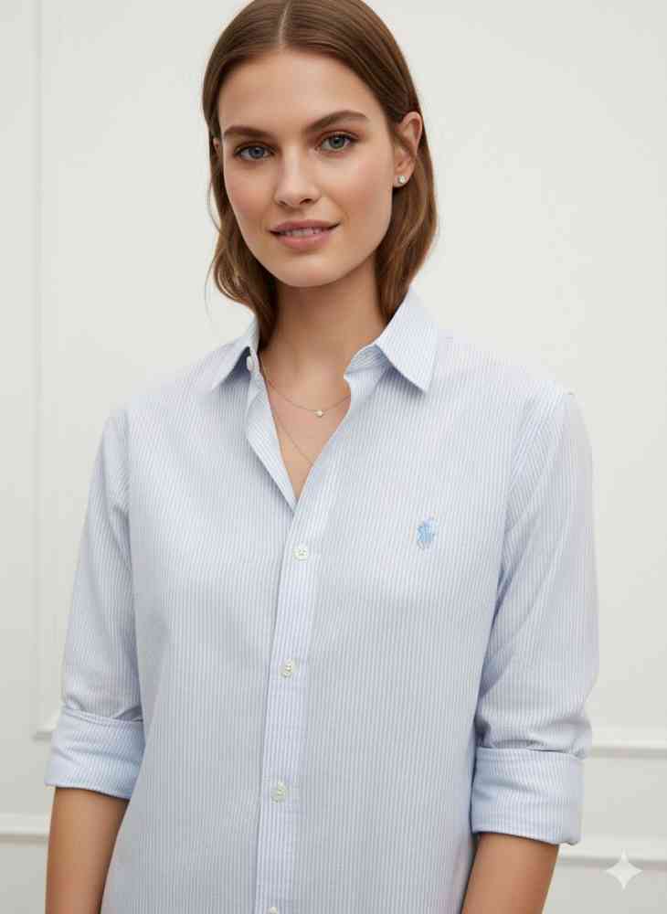 Ralph Lauren Sky Blue Premium Quality Women Shirt-thumb-1
