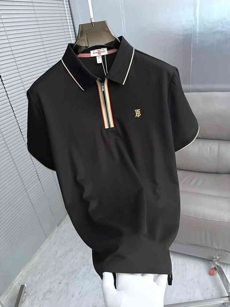 Black Burberry White Premium Exclusive Polo T-shirt