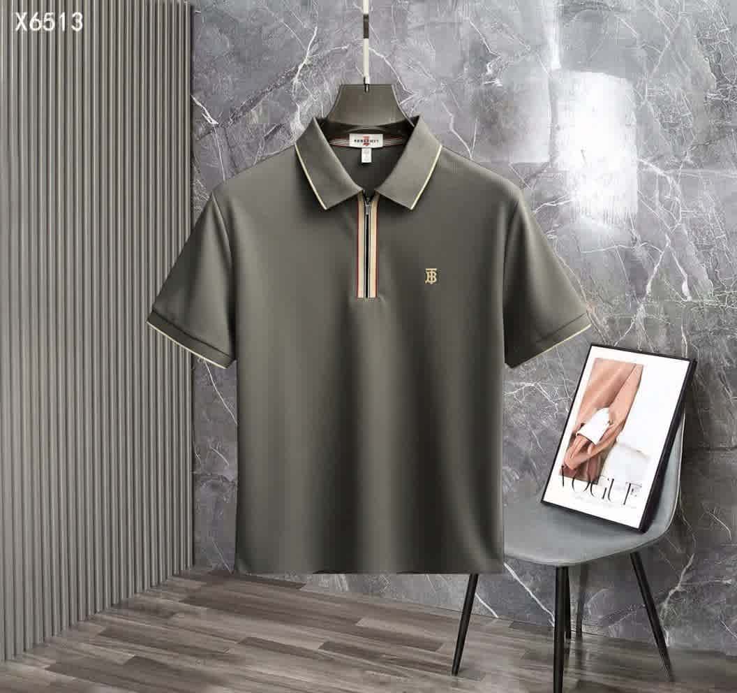 Burberry Grey Premium Exclusive Polo T-shirt-thumb-1