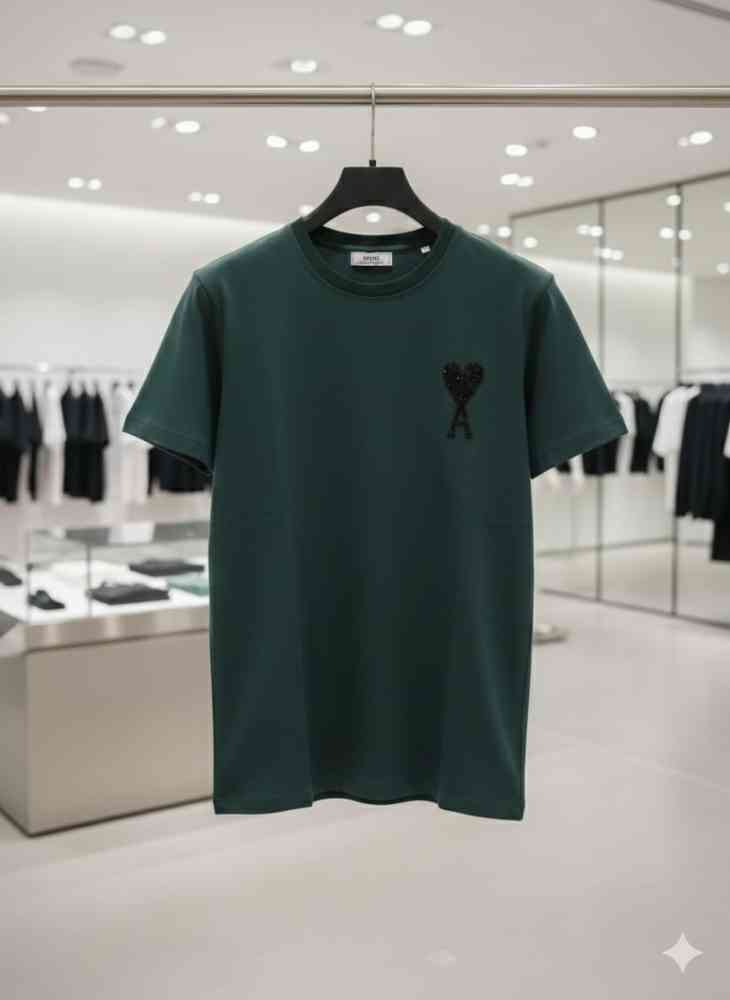 Ami Green Premium Quality Heart Logo T-shirt-thumb-1