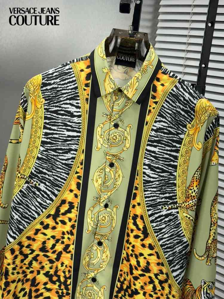Versace Green Premium Quality Cotton Shirt-thumb-1