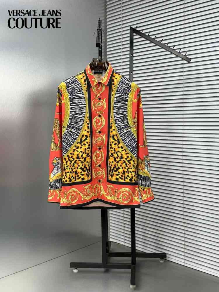 Versace Red Premium Quality Cotton Shirt-thumb-0