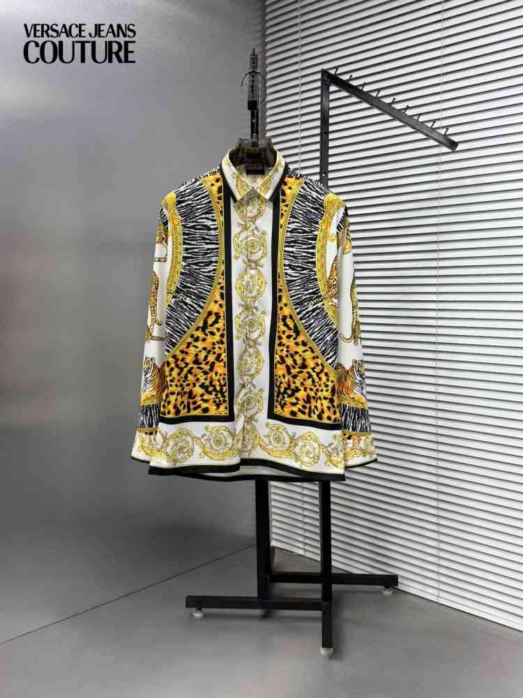 White Versace Red Premium Quality Cotton Shirt