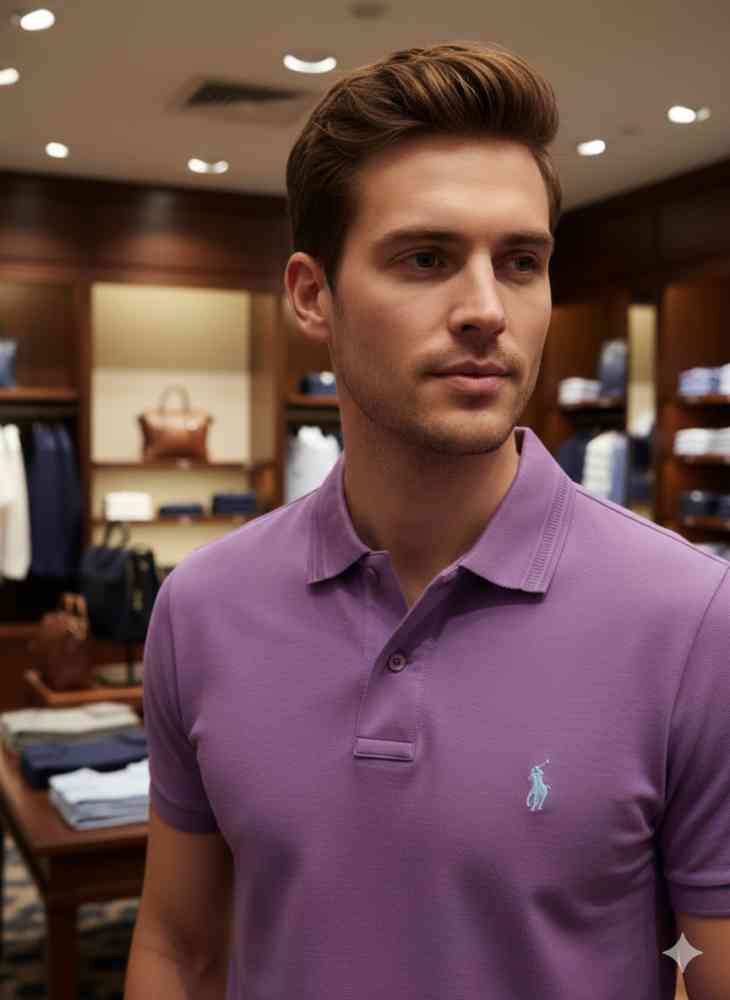 Ralph Lauren Purple Premium Collar T-shirt-thumb-1