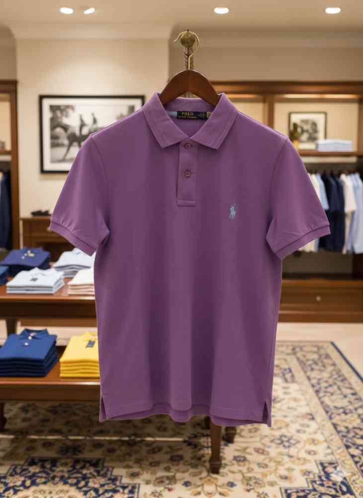 Ralph Lauren Purple Premium Collar T-shirt-thumb-3