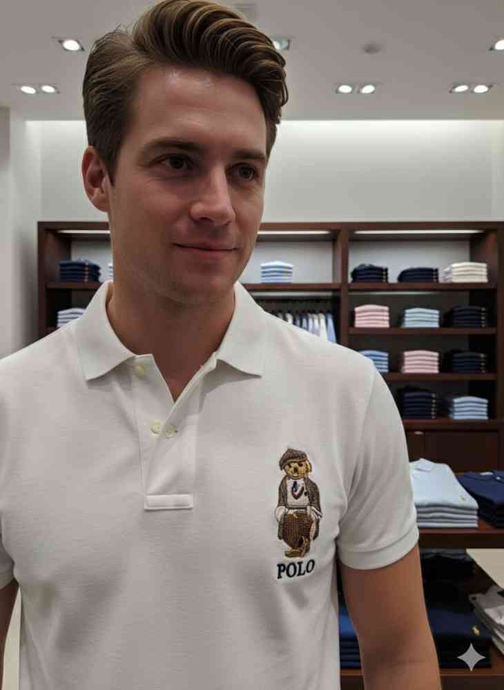 Ralph Lauren White Premium Collar T-shirt-thumb-1