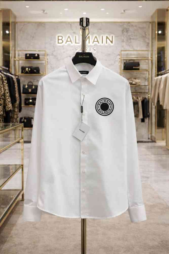 Balmain Embroidered White Premium Cotton Shirt-thumb-1