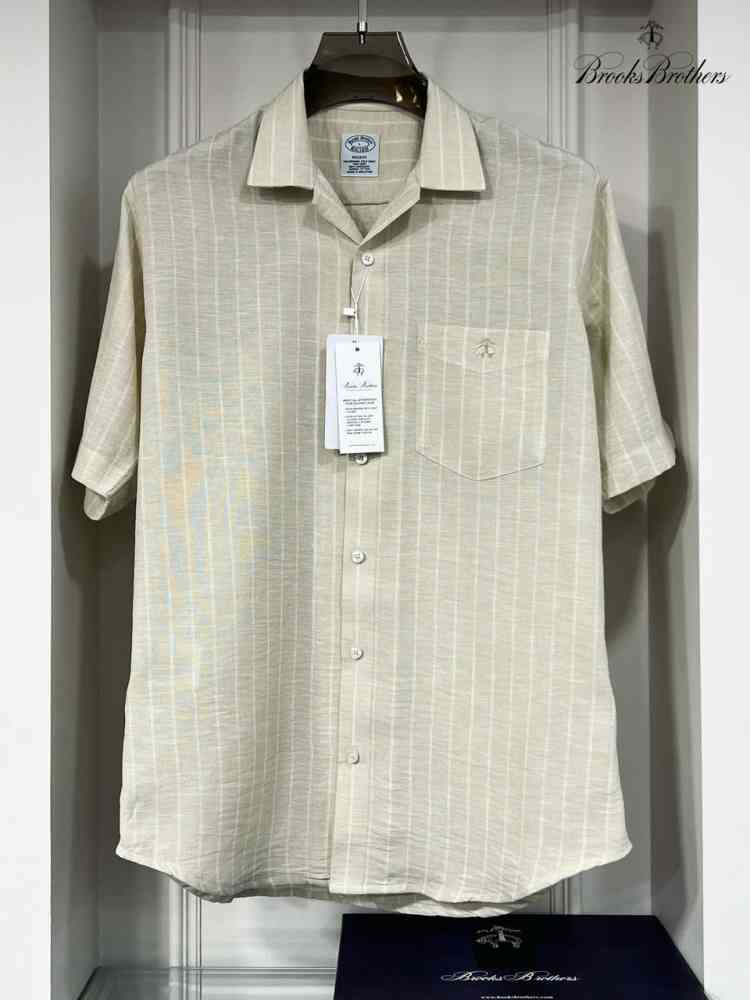 Cream Brooks Brothers Black Premium Cotton Shirt
