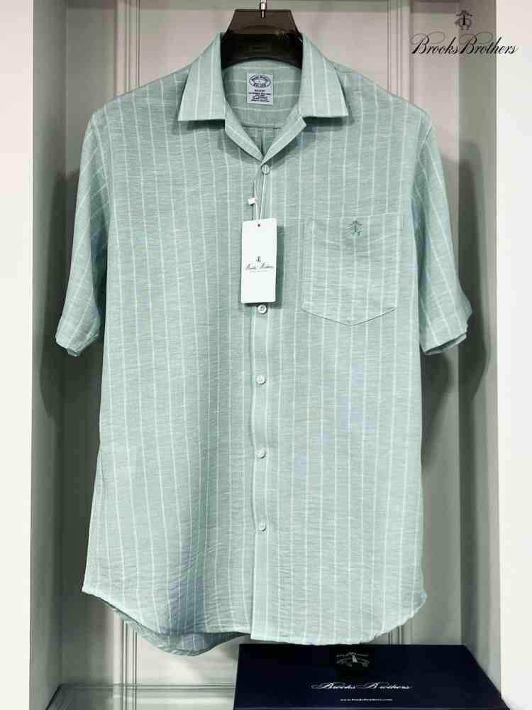 Green Brooks Brothers Black Premium Cotton Shirt