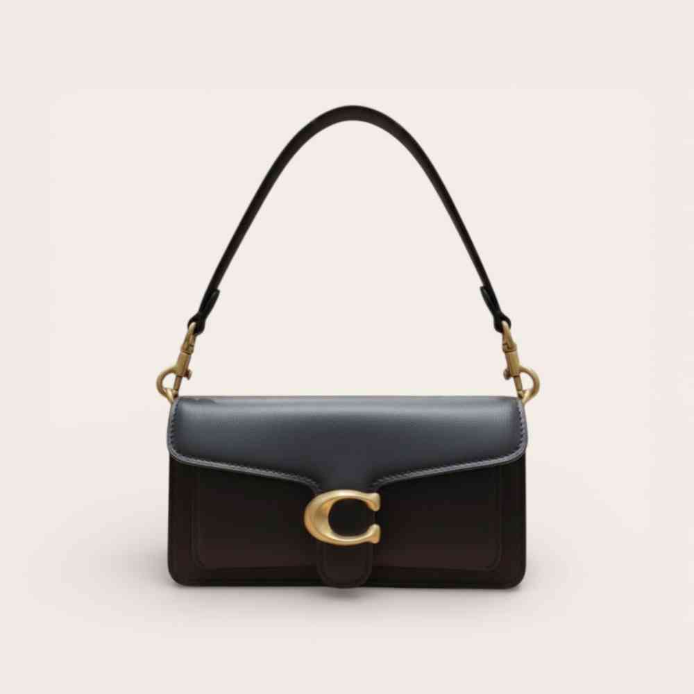 Black Coach C Logo Tabby 20 Brown Shoulder Bag