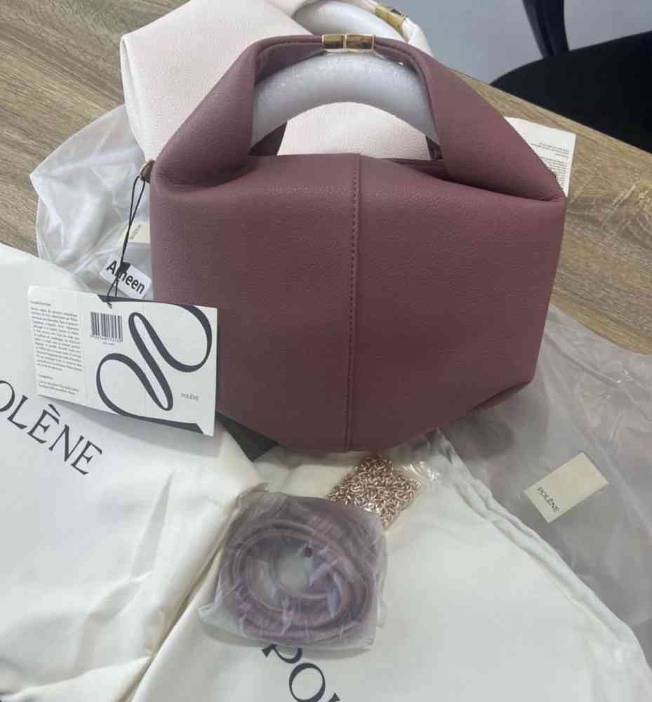 Purple Polene Beri Black Satchel Handle Bag
