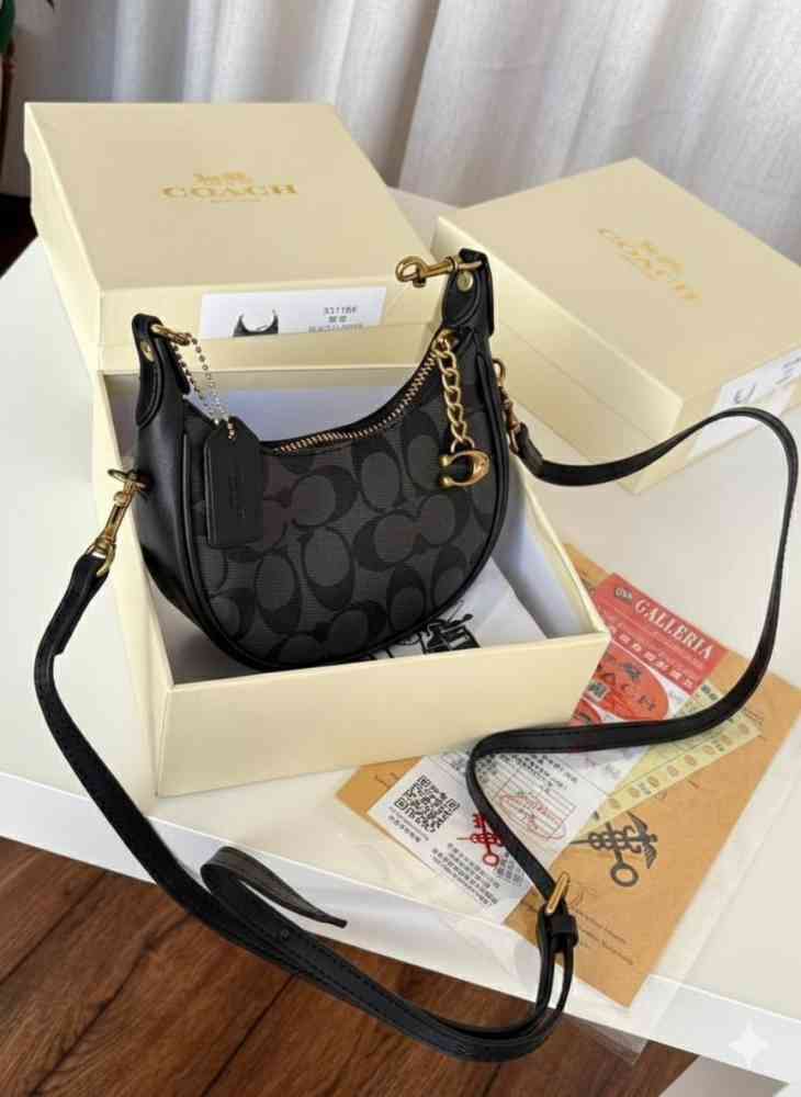 Black Coach Jonie Small Brown Crossbody Bag
