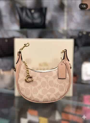 Pink Coach Jonie Small Brown Crossbody Bag