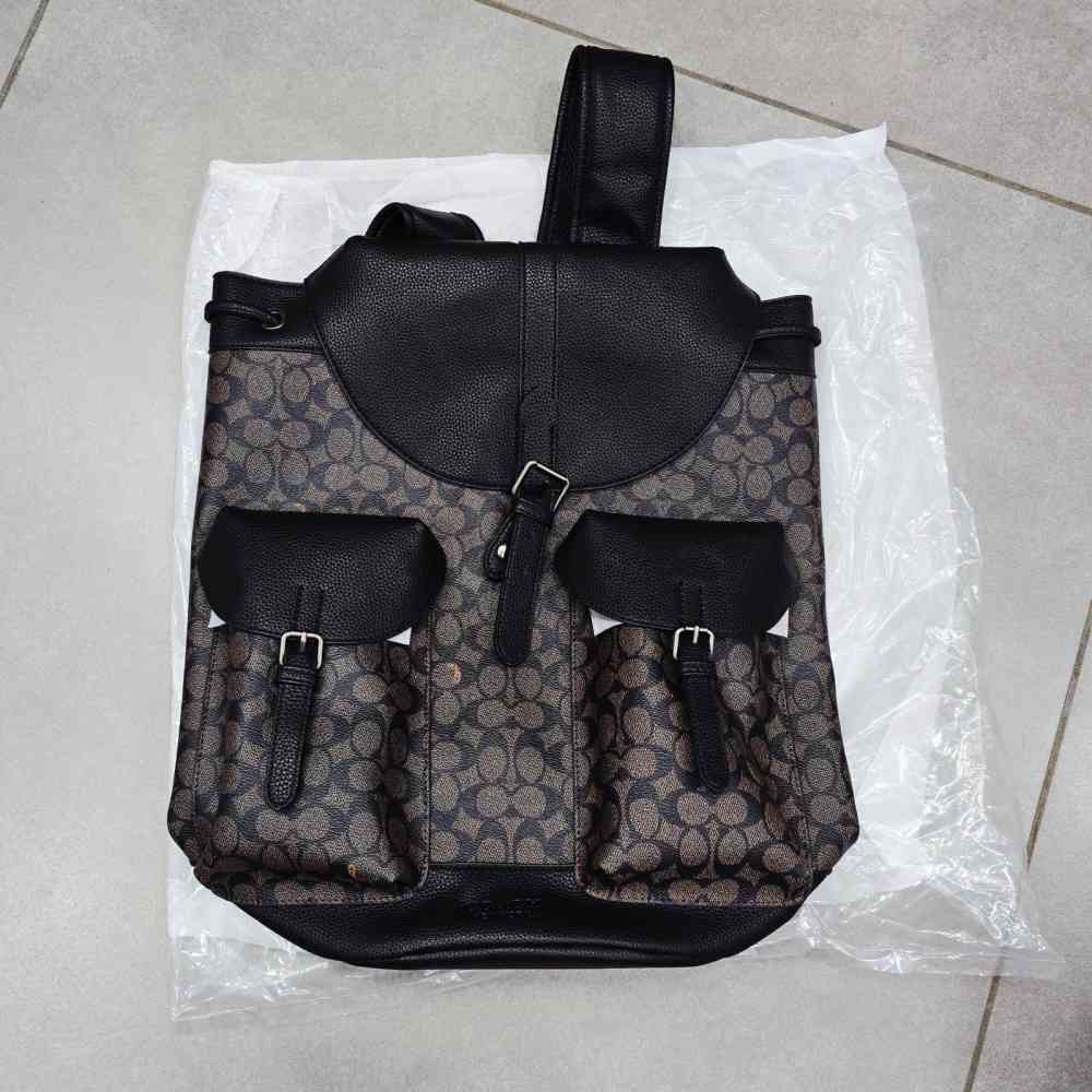 Coach Highend Brown Leather Backpack-thumb-1