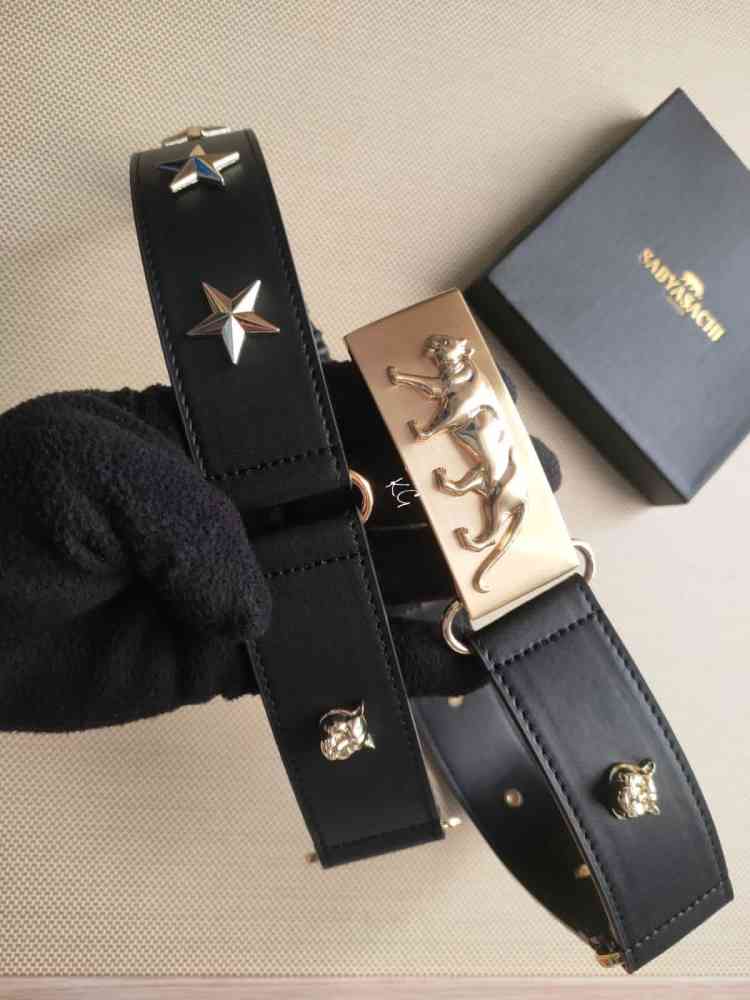 Black & Golden Sabyasachi Royal Bengal Brown Tiger Logo Belt