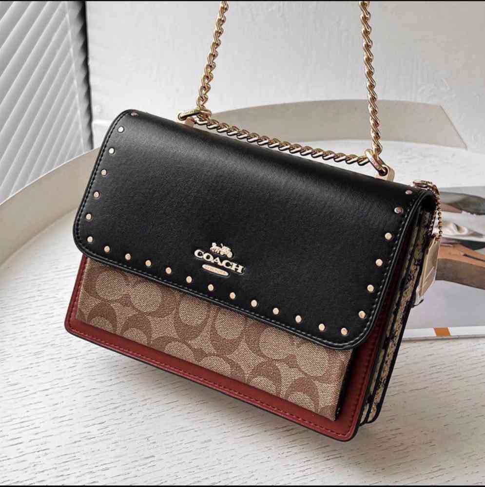 Brown & Black Coach Klare Town Pink Sling Bag