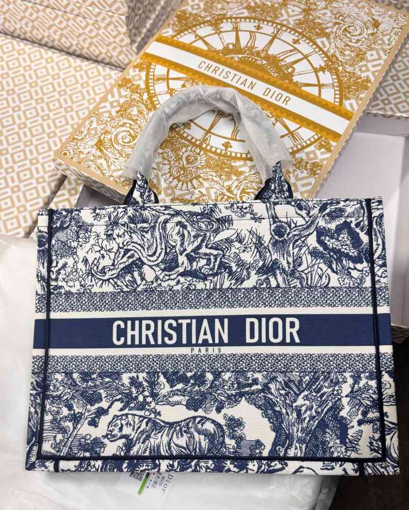 Dior Book Blue Voyage Tote Bag-thumb-0