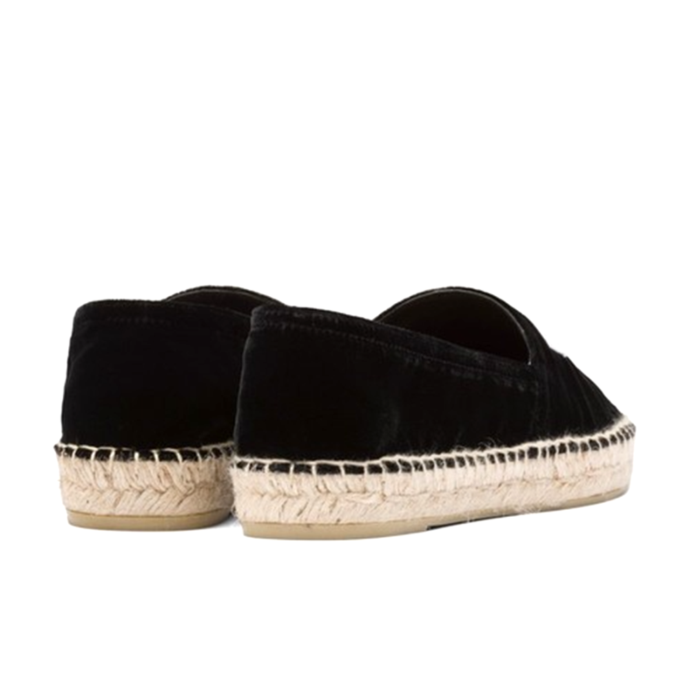 Prada Velvet Black Straw Shoes-2