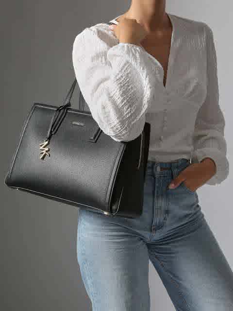 Michael Kors Logo Voyager Black Tote Bag-thumb-1