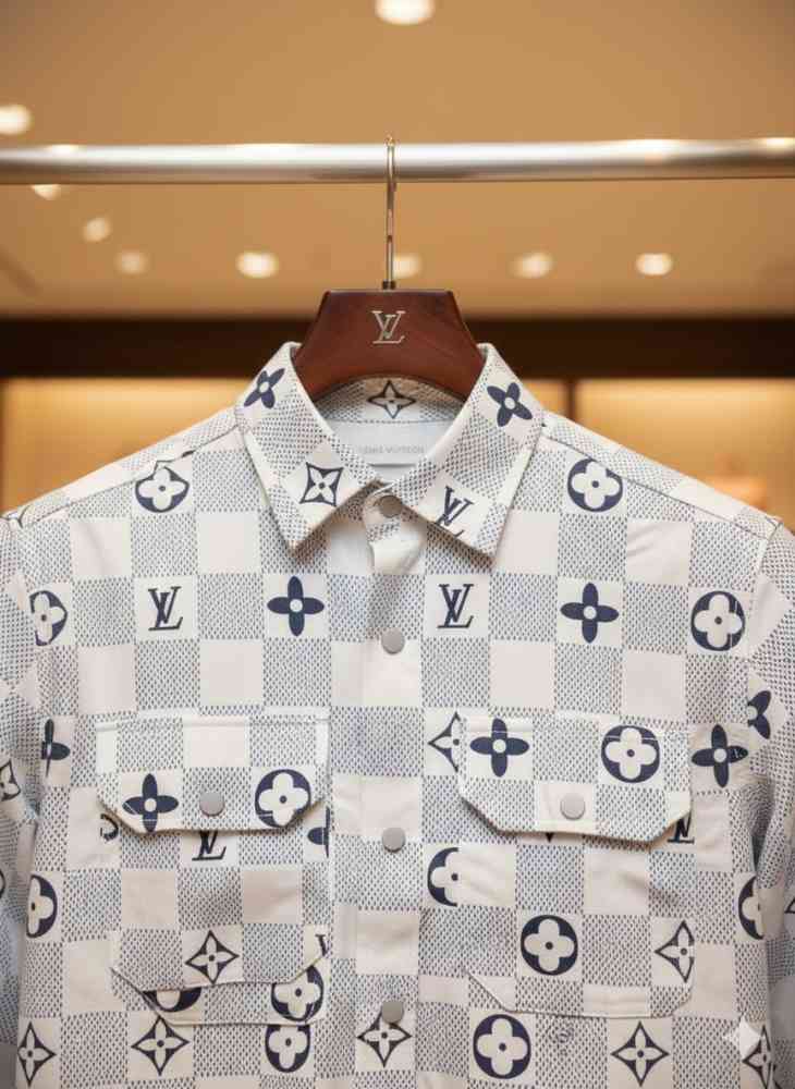 Louis Vuitton Monogram White Premium Cotton Shirt-thumb-1