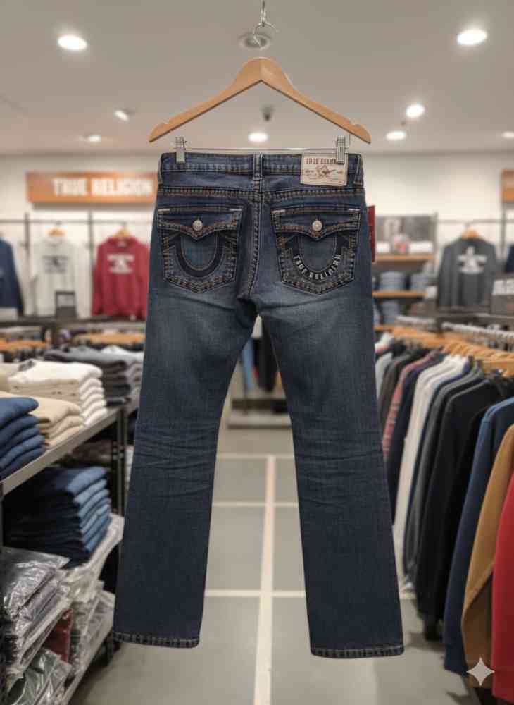 True Religion Light Blue Premium Quality Denim Jeans-thumb-1