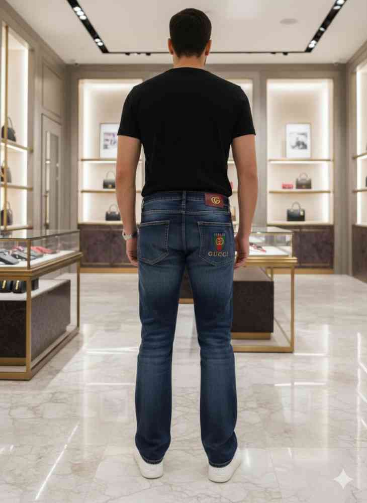 Gucci Dark Blue Premium Quality Jeans-thumb-2