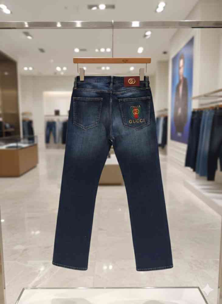 Gucci Dark Blue Premium Quality Jeans-thumb-1