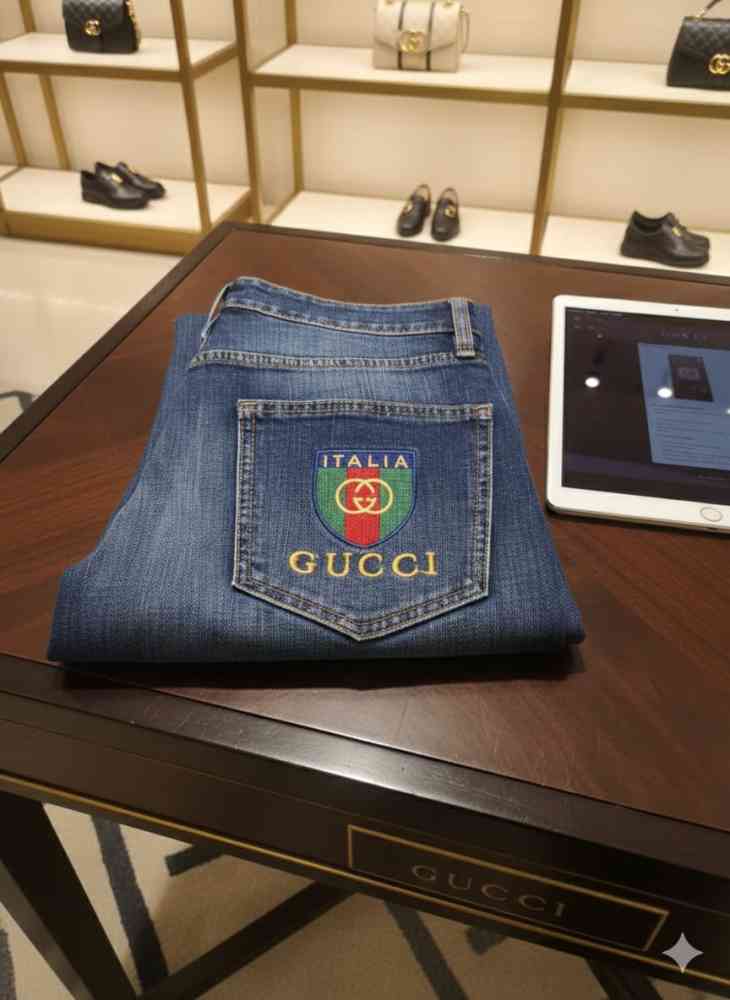 Gucci Dark Blue Premium Quality Jeans-thumb-3