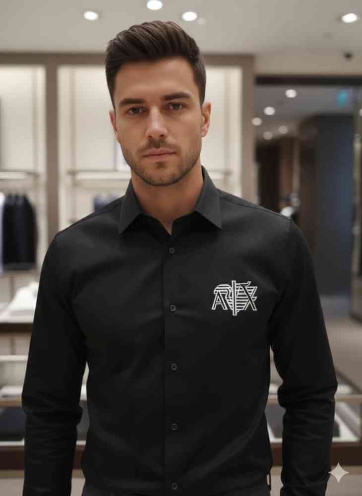 Armani Exchange Black Premium Quality Cotton Shirt-2