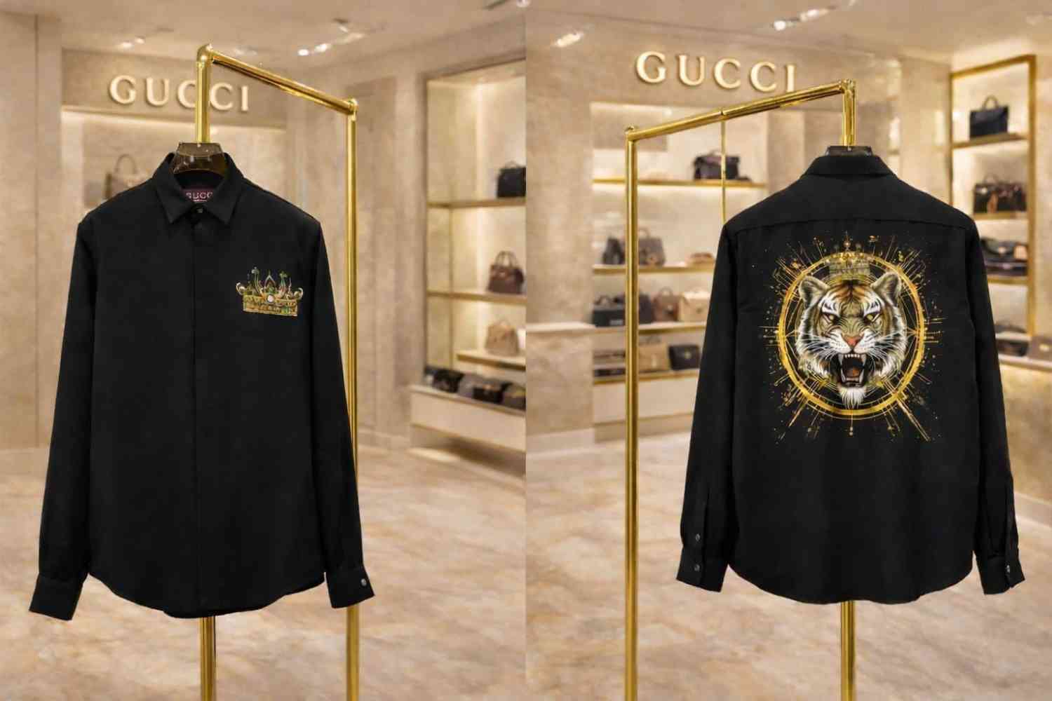 Gucci Black Premium Quality Cotton Shirt-thumb-2