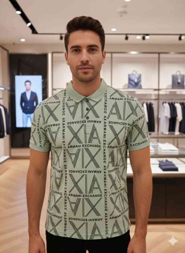 Green Armani Exchange Black Premium Quality T-shirt